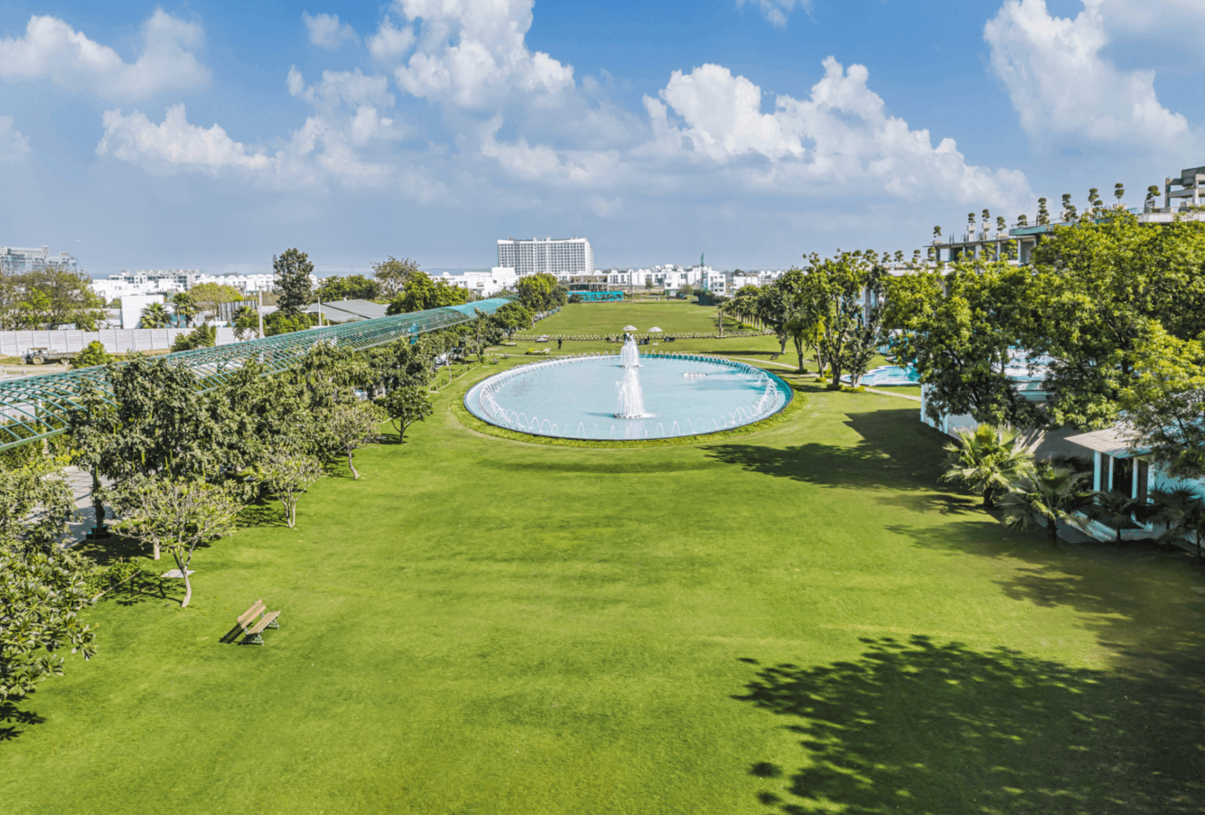 Landscaped gardens apartments near GD Goenka University
